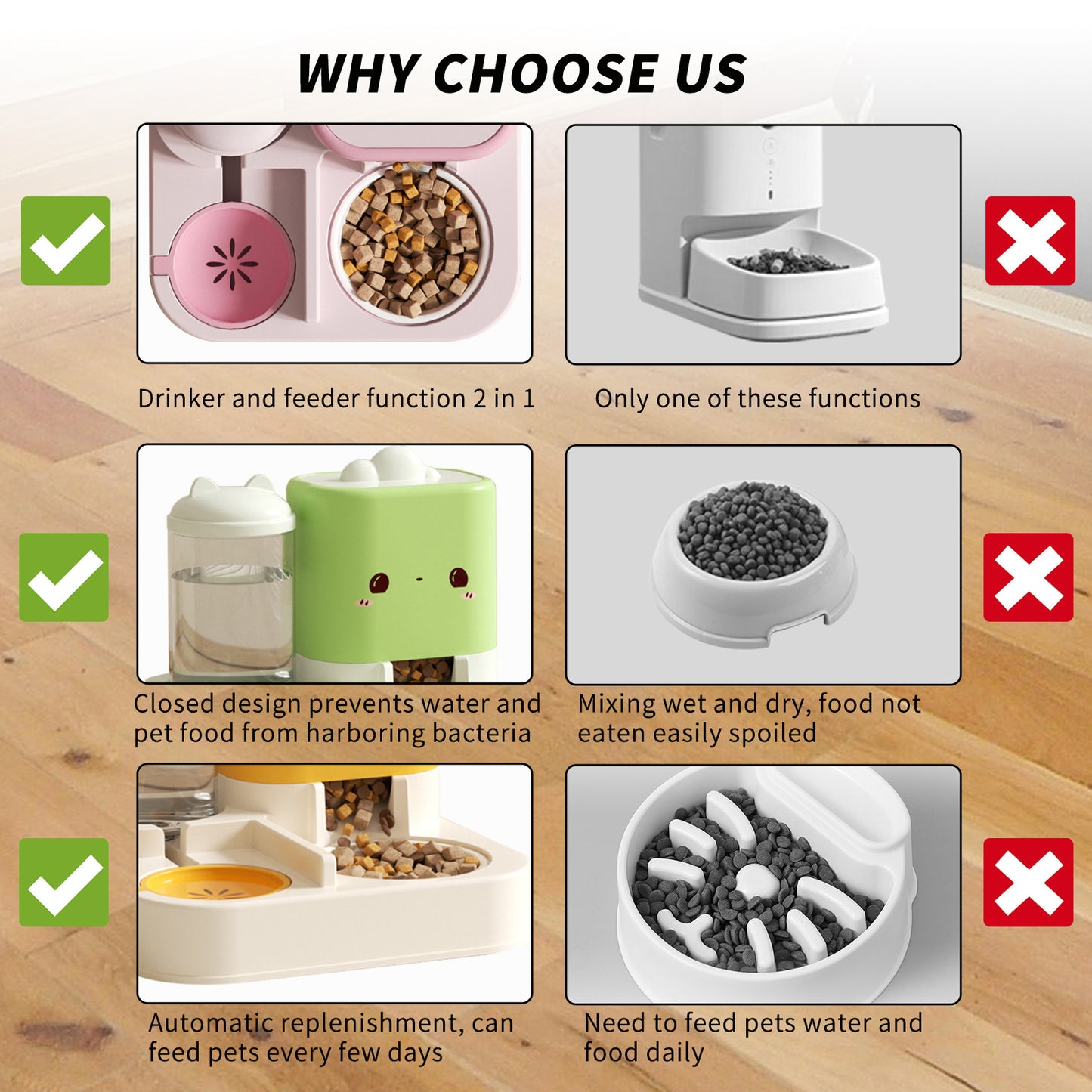 Comedero Doble para Gatos - Diseño Nube con Orejas Kawaii