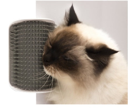 Cepillo Auto-Grooming para Gatos - Rascador Esquinero de Pared