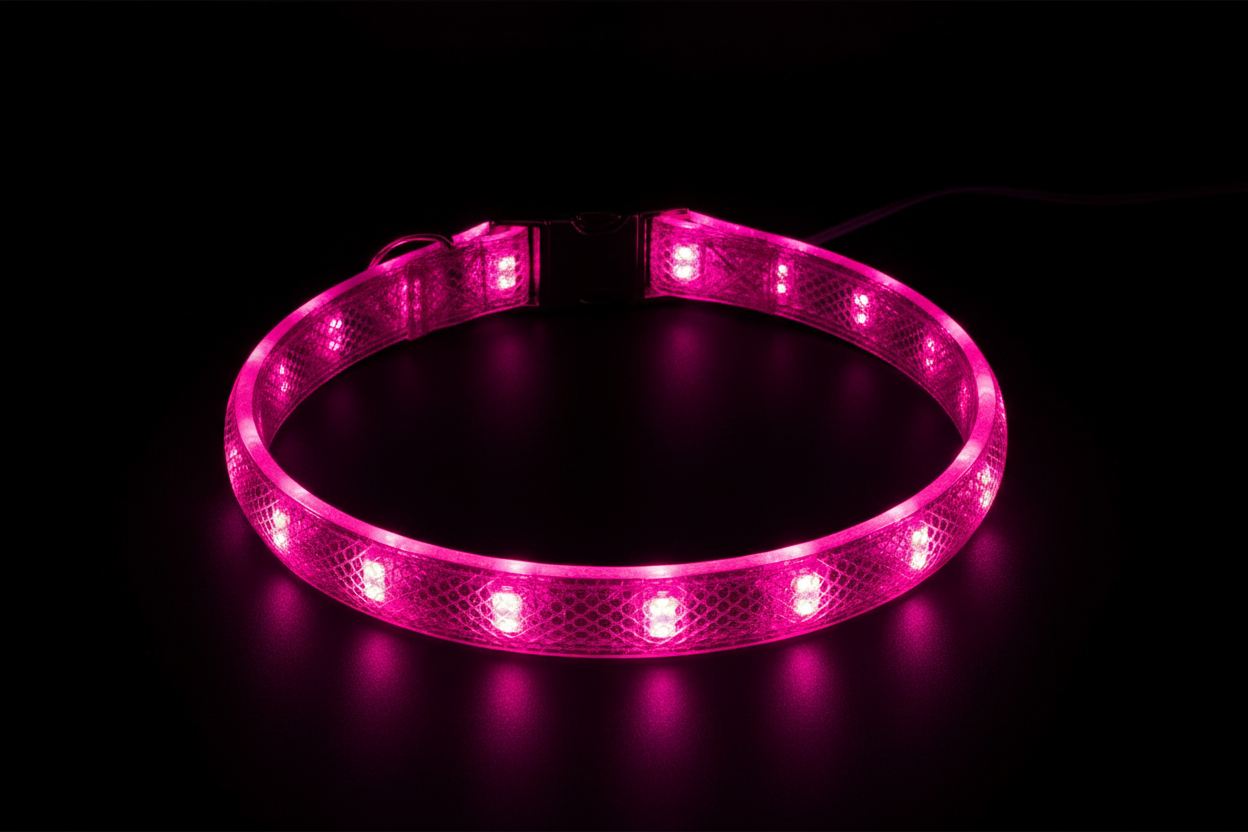 Collar LED rosa brillante