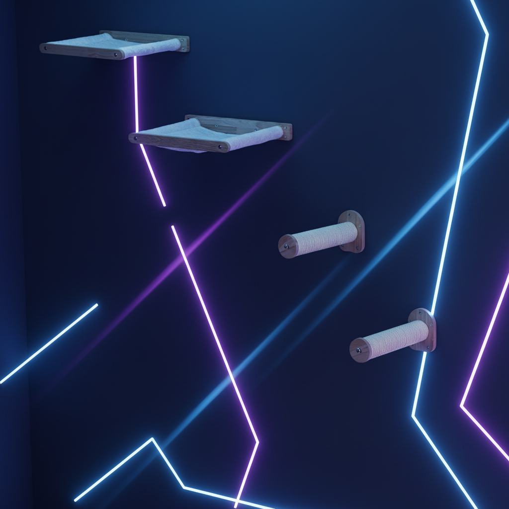 Estantes pared real futurista