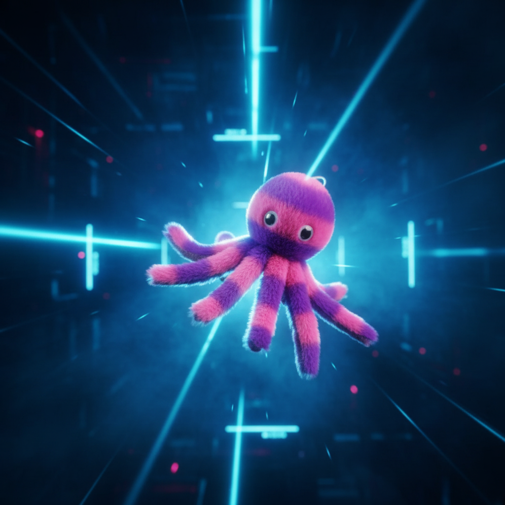 Juguete Pulpo con ambiente neón