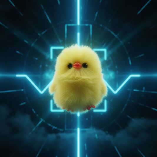 Pollito de Peluche con ambiente neón